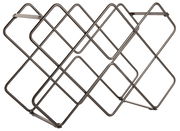 Metall-Weinregal in geometrischem Design, seitliche Perspektive