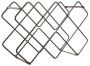 Metall-Weinregal in geometrischem Design, seitliche Perspektive