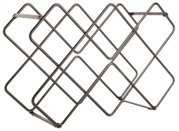 Metalen wijnrek met een geometrisch ontwerp, zijaanzicht