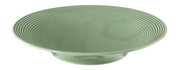 Suppenteller in Salbeigrün mit geriffeltem Design, Ansicht von oben.