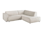 Eckkombination Sofa in hellem Stoff, Ansicht von vorne links