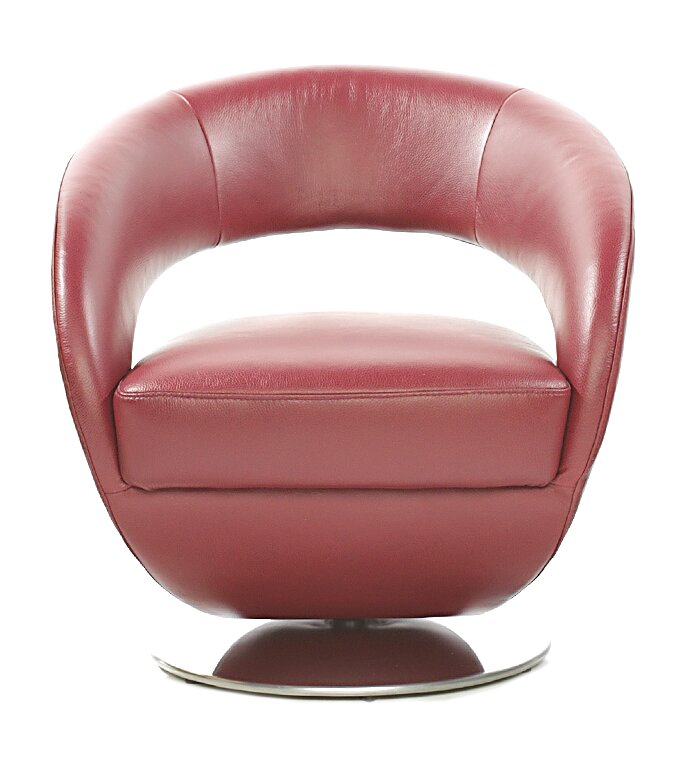 Moderano Drehsessel FREE Moderano Drehsessel FREE in rotem Leder, Vorderansicht