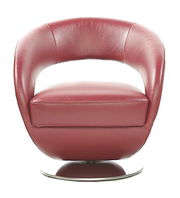 Moderano Drehsessel FREE in rotem Leder, Vorderansicht