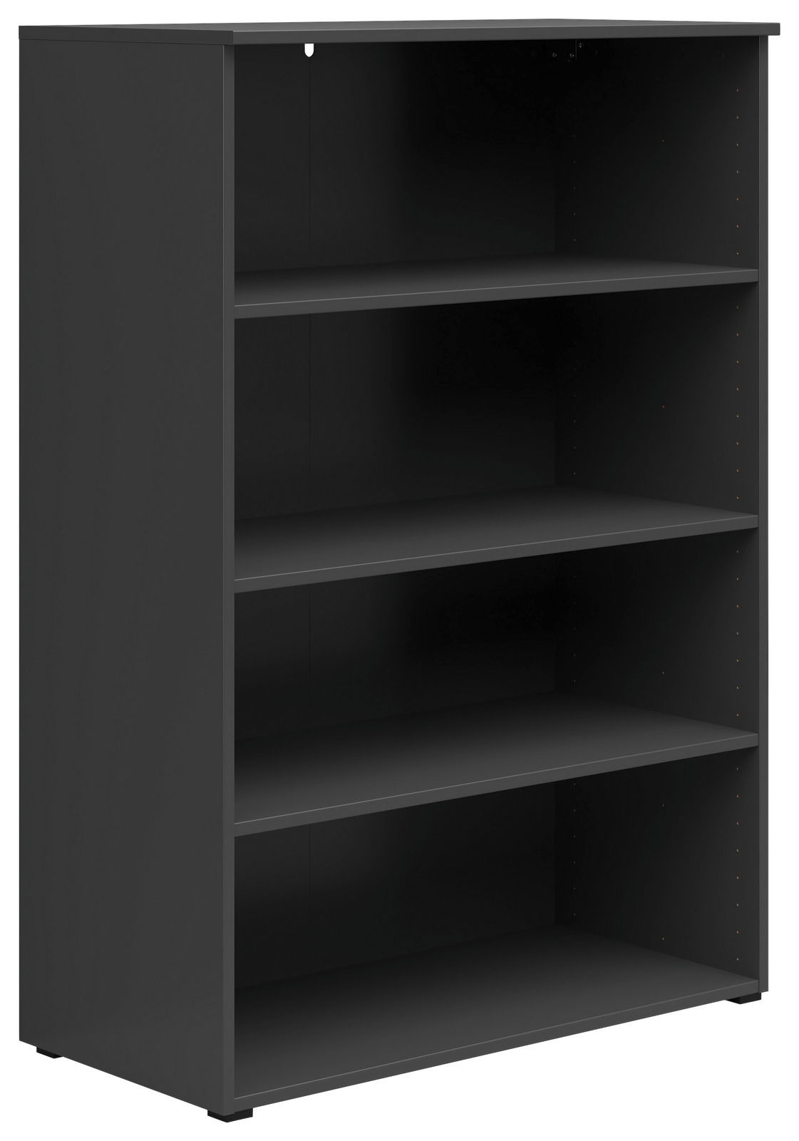 Carryhome Regal MULTISTAURAUM Schwarzes Regal mit vier Einlegeböden, seitliche Perspektive