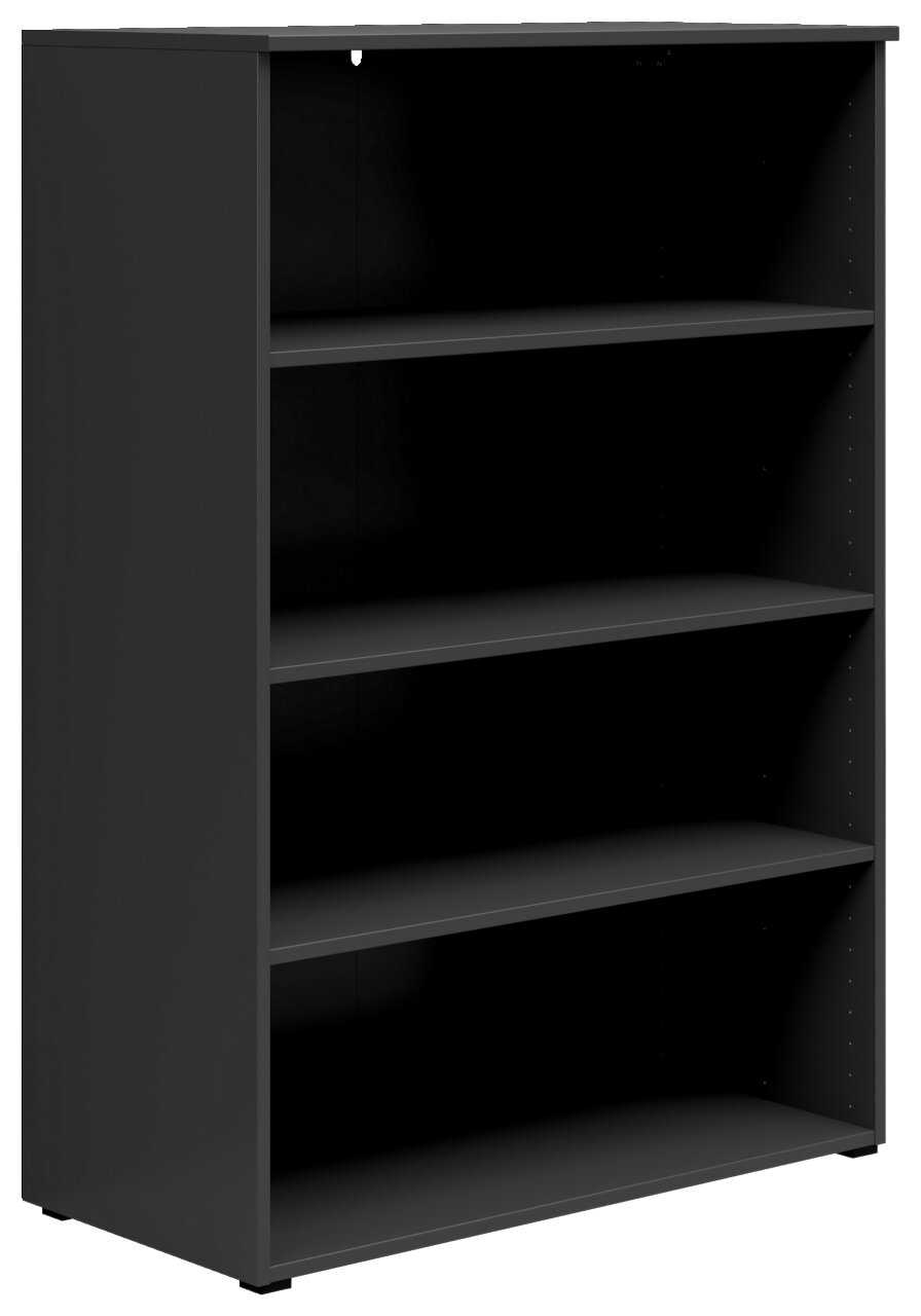 Carryhome Regal MULTISTAURAUM Schwarzes Regal mit vier Einlegeböden, seitliche Perspektive