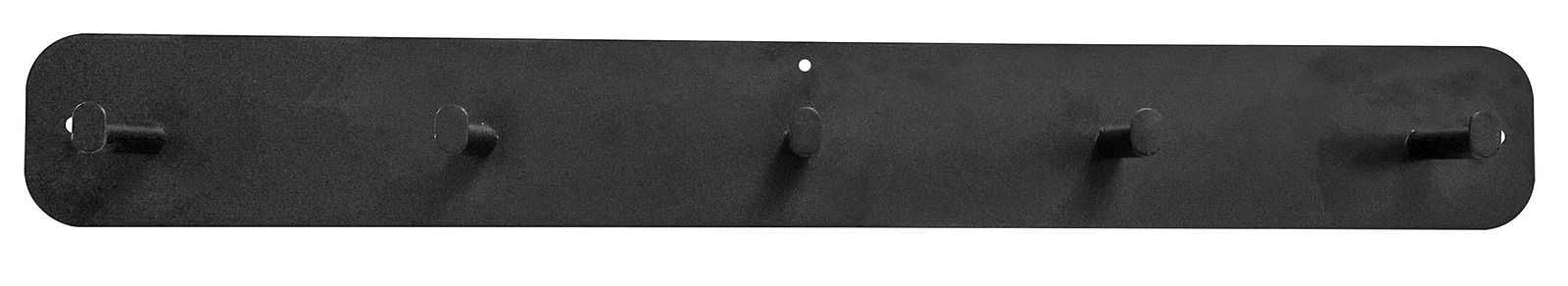 Carryhome Hakenleiste TIM Schwarze Hakenleiste mit fünf Haken, frontal abgebildet.