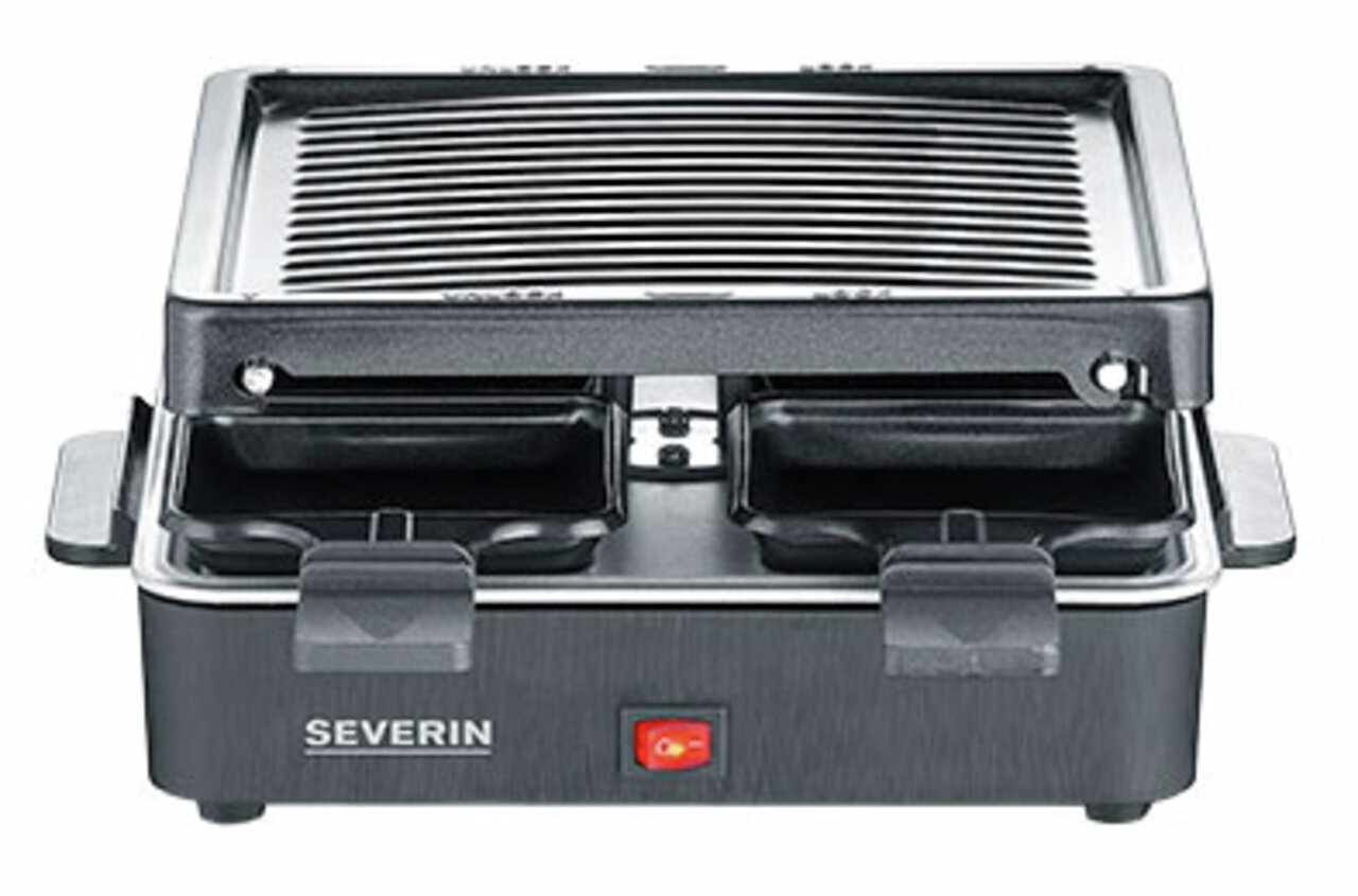 Raclette-Grill mit Grillplatte für vier Personen, Vorderansicht