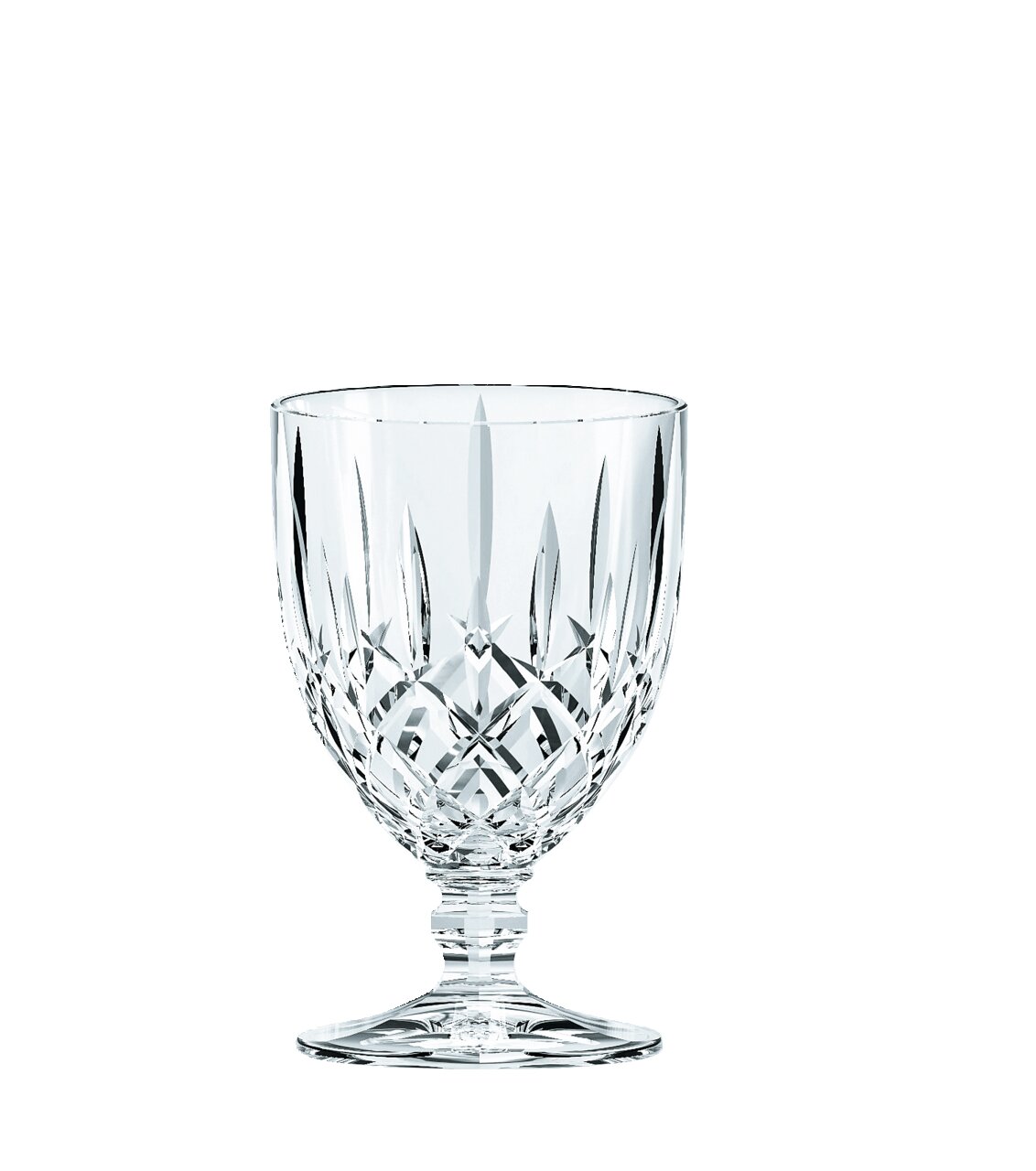 Großes Kelchglas Noblesse mit elegantem Schliffmuster, frontal abgebildet.