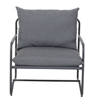 Grauer Loungesessel mit Metallrahmen, Vorderansicht