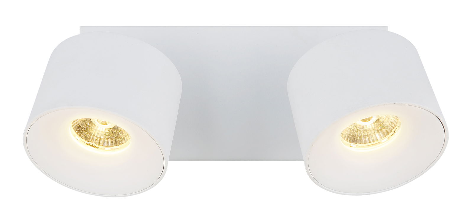 Zweiflammiger LED Strahler in Weiß, Ansicht von vorne