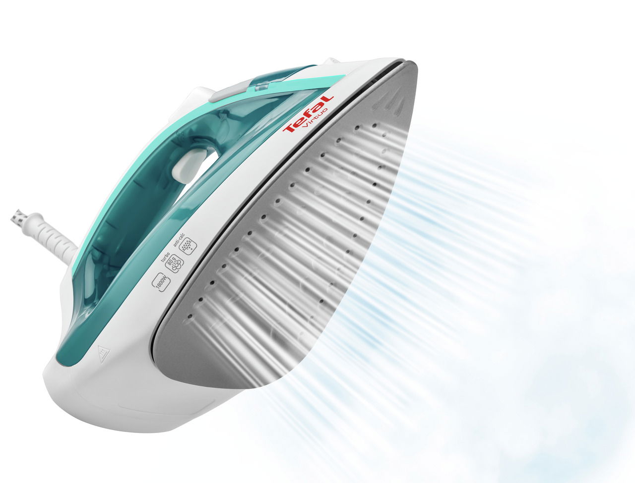 Dampfbügeleisen Virtuo in seitlicher Perspektive mit Dampfstoß