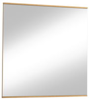 Moderner rechteckiger Spiegel mit Holzrahmen, seitliche Perspektive