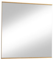 Moderner rechteckiger Spiegel mit Holzrahmen, seitliche Perspektive