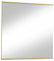 Moderner rechteckiger Spiegel mit Holzrahmen, seitliche Perspektive