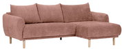 Rosa Ecksofa mit Ottomane rechts, Vorderansicht