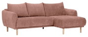 Rosa Ecksofa mit Ottomane rechts, Vorderansicht