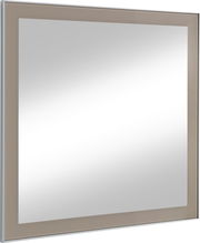 Moderner rechteckiger Spiegel mit breitem Rahmen, seitliche Perspektive