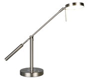 Moderne LED-Schreibtischleuchte aus Metall in seitlicher Perspektive