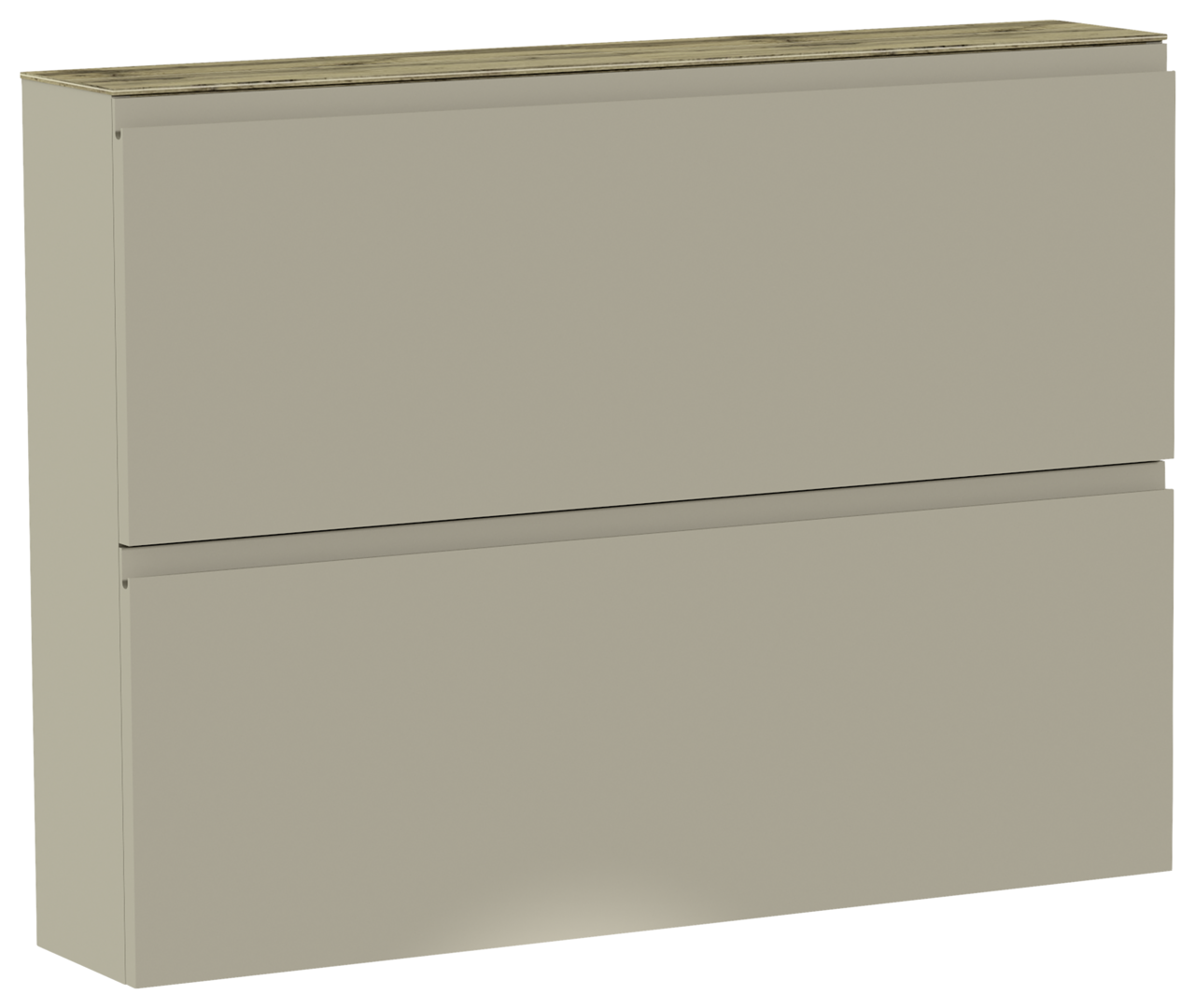 Moderano Hangende schoenenkast LECCO Hängeschuhschrank 2K-T33 in beige mit zwei Klappen, seitliche Perspektive