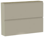 Hängeschuhschrank 2K-T33 in beige mit zwei Klappen, seitliche Perspektive
