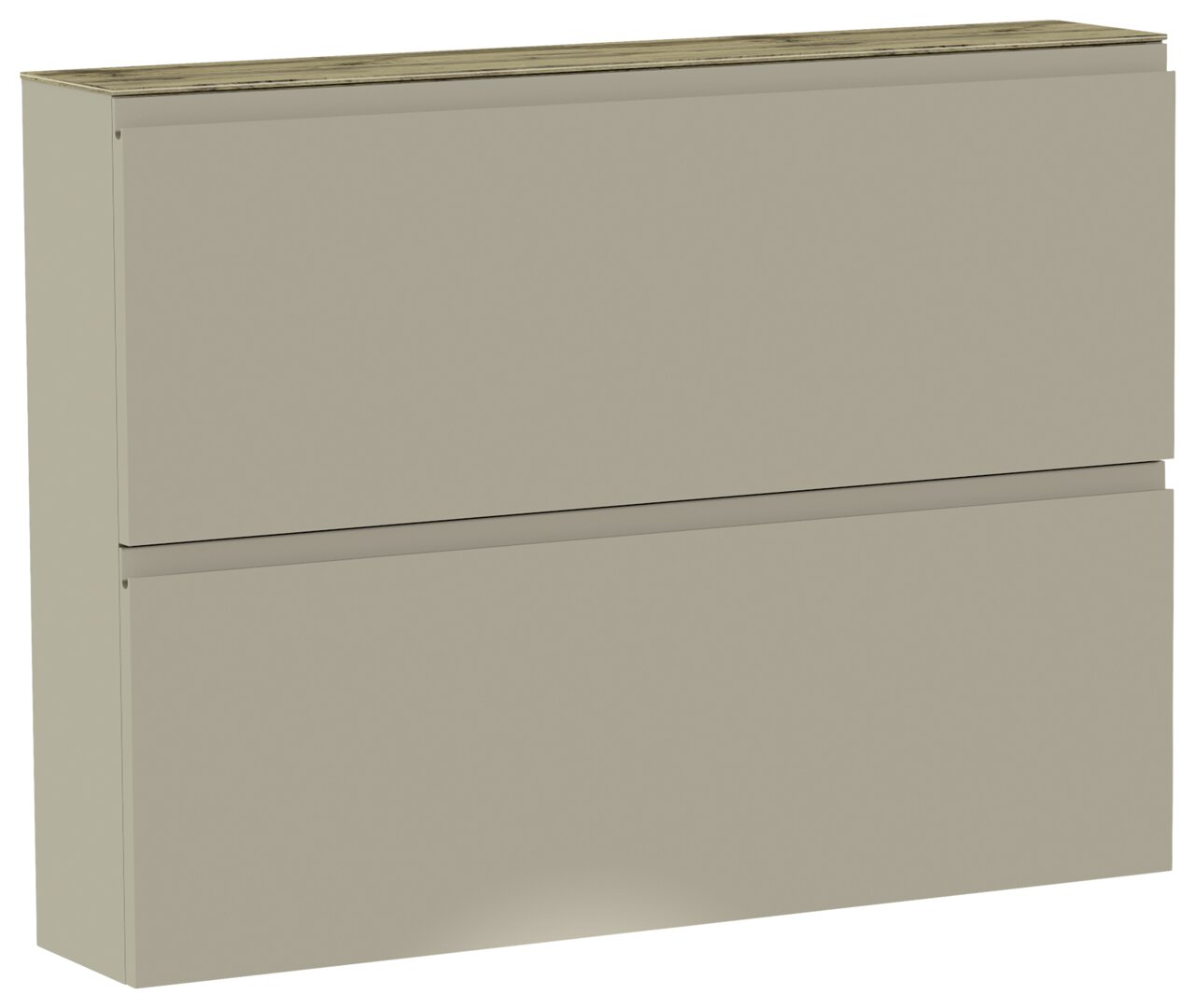 Moderano Hangende schoenenkast LECCO Hangende schoenenkast 2K-T33 in beige met twee kleppen, zijaanzicht