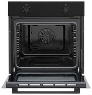 Einbaubackofen mit geöffneter Tür, Frontalansicht