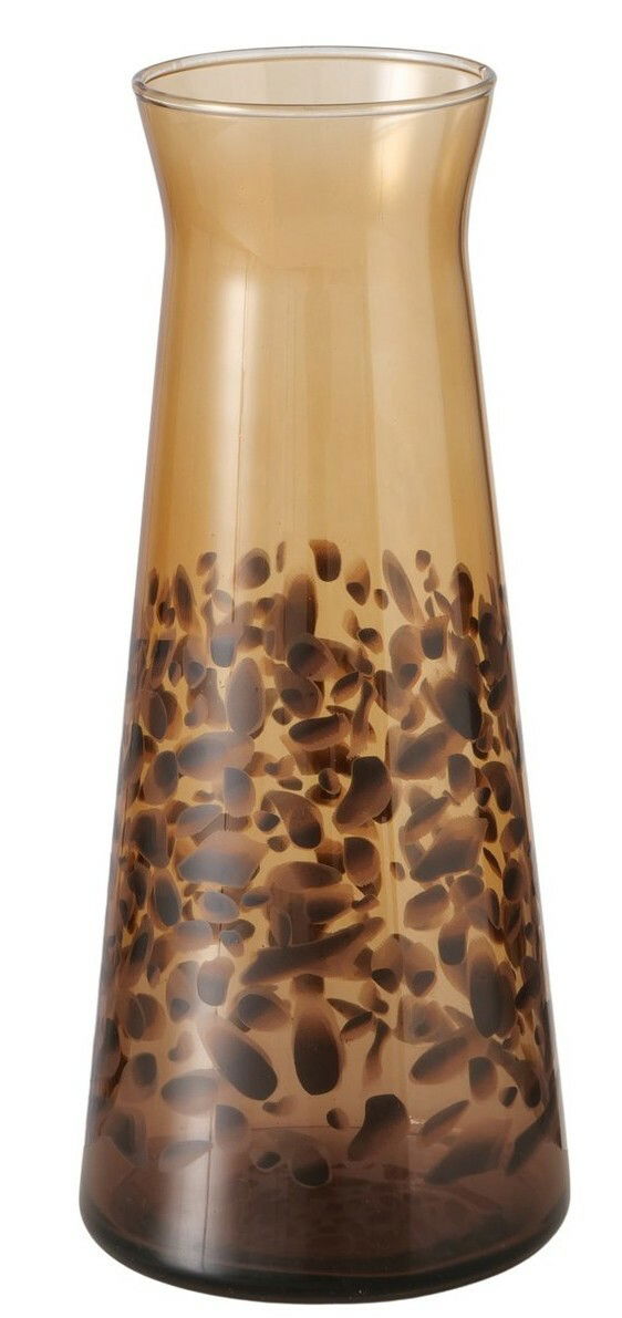 Karaffe Leony aus braunem Glas mit dekorativem Muster, seitliche Perspektive