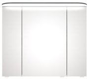 Moderner Spiegelschrank mit drei Türen und integrierter Beleuchtung, Frontalansicht
