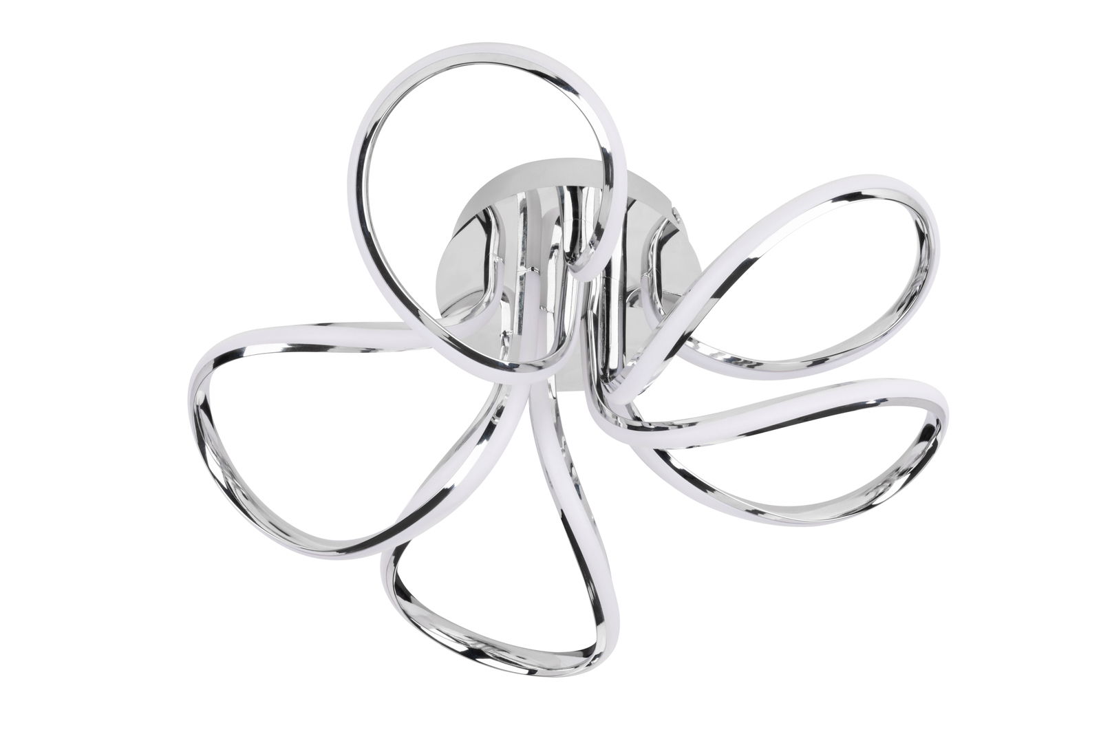 Moderne LED-Deckenleuchte mit geschwungenem Design, Ansicht von unten