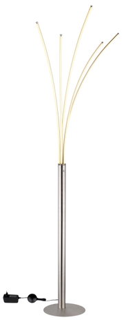 Moderne staande lamp BIZZY met gebogen lamparmen, zijaanzicht
