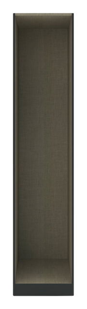 Innenansicht eines Kleiderschrank Korpus in rechteckiger Form, Perspektive von oben