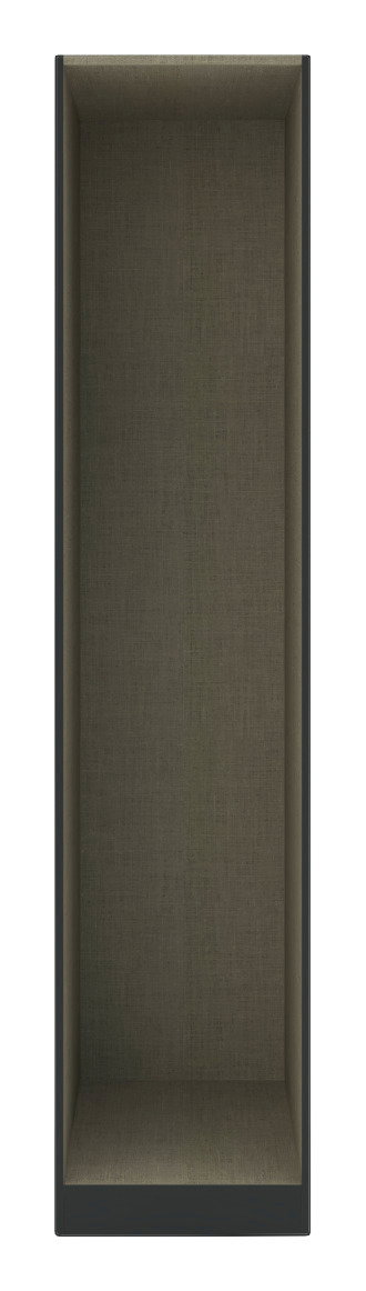 Innenansicht eines Kleiderschrank Korpus in rechteckiger Form, Perspektive von oben