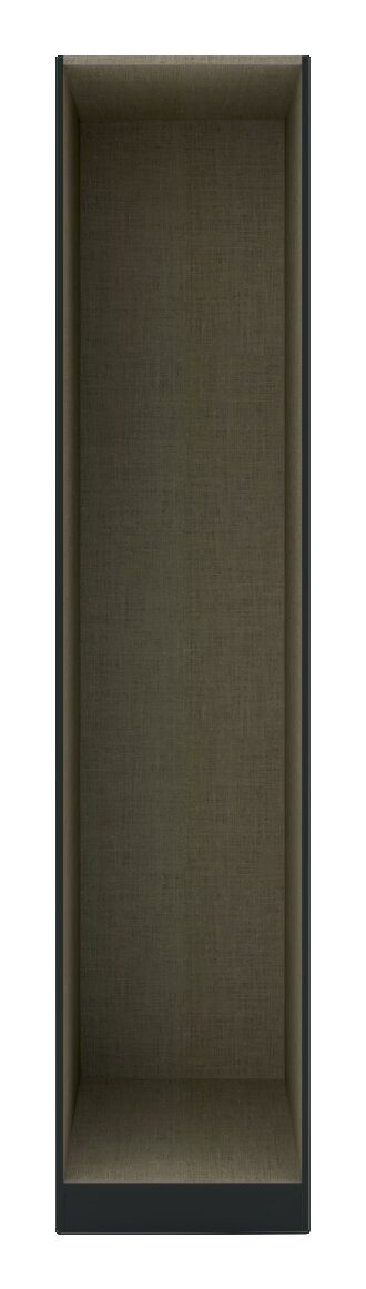 Innenansicht eines Kleiderschrank Korpus in rechteckiger Form, Perspektive von oben