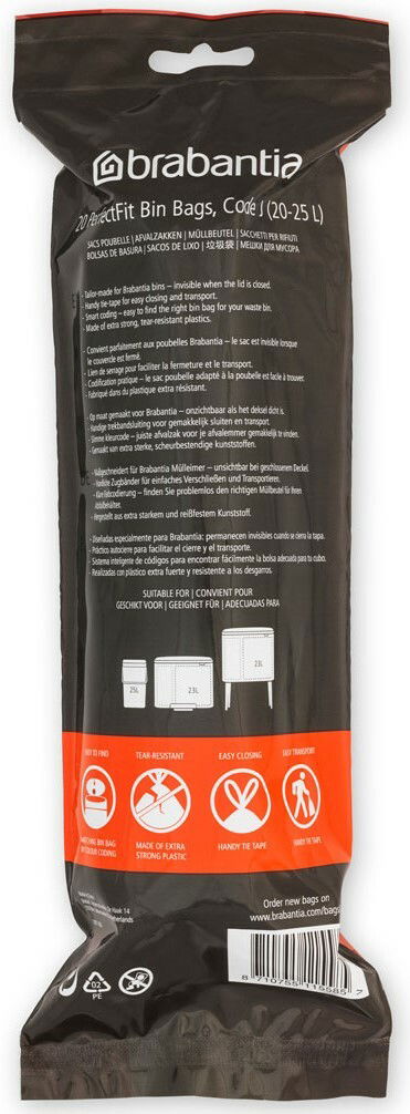 Verpackung von Brabantia Müllbeuteln, 20-25 Liter, Vorderansicht