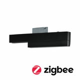 Schwarzer SingleAdapter Zigbee aus seitlicher Perspektive mit Zigbee-Logo