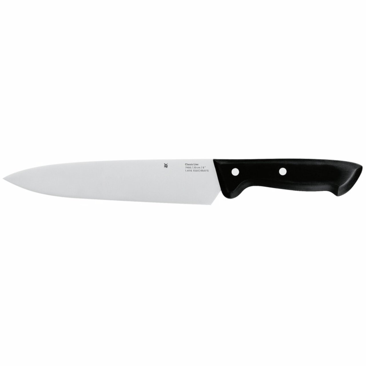 Kochmesser CLASSIC LINE 20cm mit schwarzem Griff, Seitenansicht