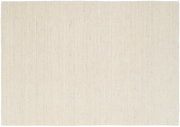Beige Wollteppich in Draufsicht, schlichtes Design