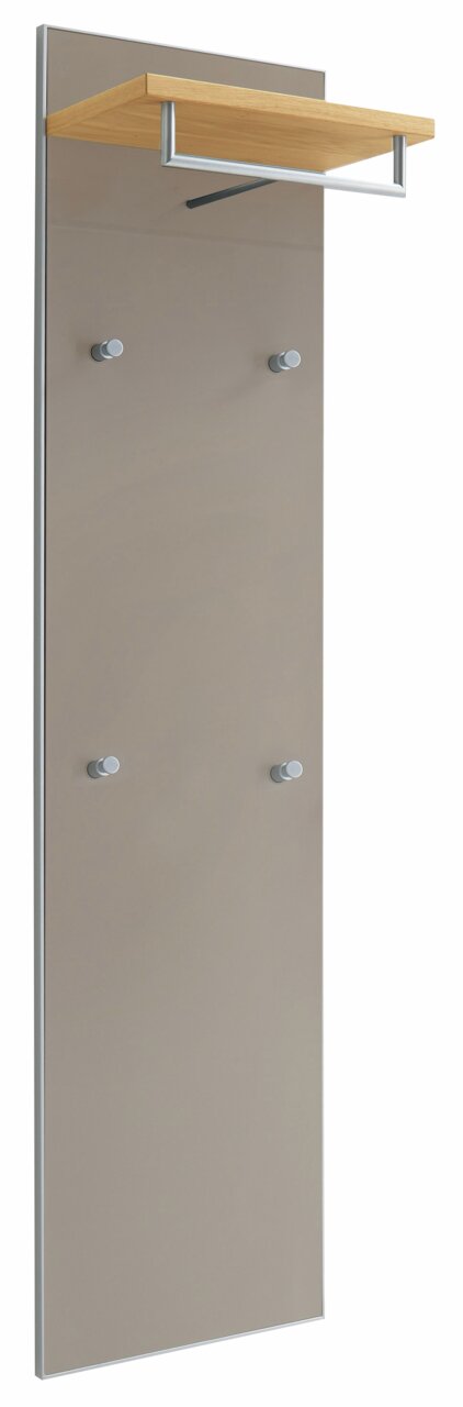 VOSS Garderobenpaneel SANTINA Garderobenpaneel mit Holzablage und vier Haken, seitliche Perspektive