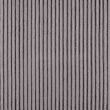 Nahaufnahme eines grauen, gerippten Stoffes, der für ein Funktionssofa verwendet wird.