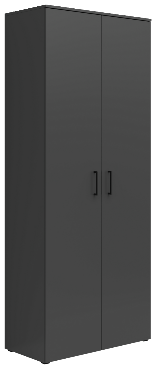 Carryhome Mehrzweck-/Vorratsschrank MULTISTAURAUM Schwarzer Mehrzweck-Vorratsschrank mit zwei Türen, frontale Perspektive