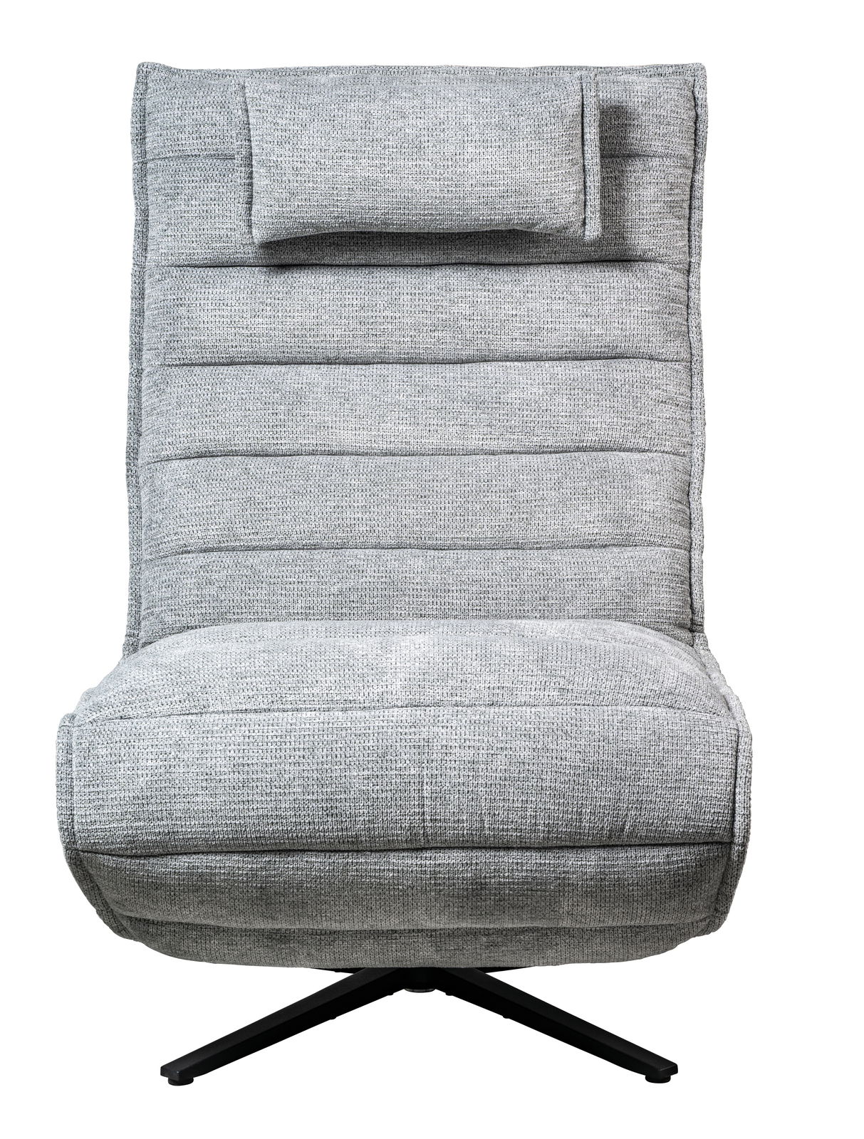 Graue Relaxliege mit Kopfstütze, Vorderansicht