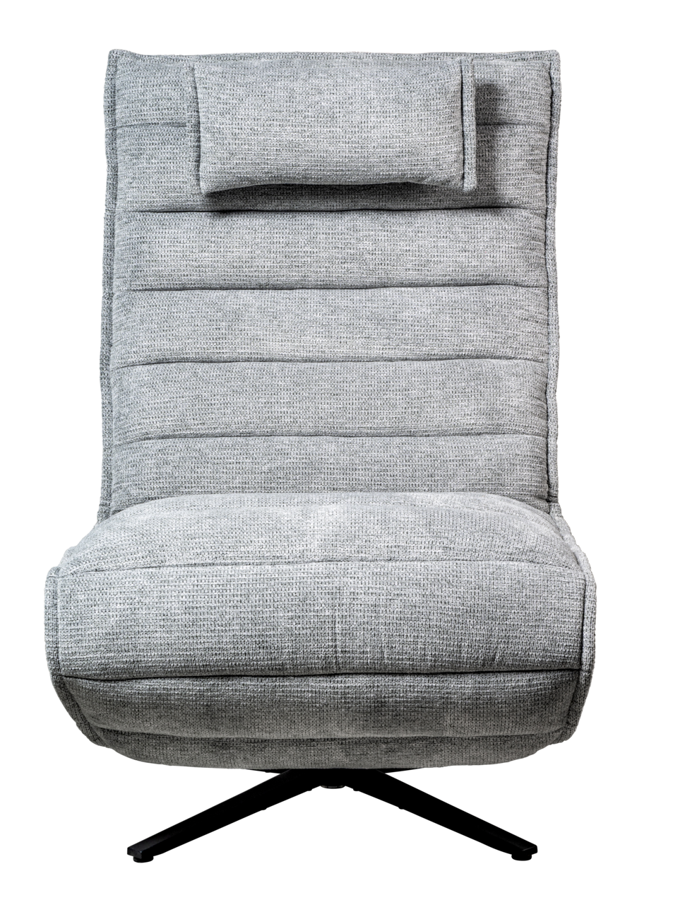 Graue Relaxliege mit Kopfstütze, Vorderansicht