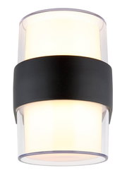 LED-Außenwandleuchte mit modernem Design, seitliche Perspektive