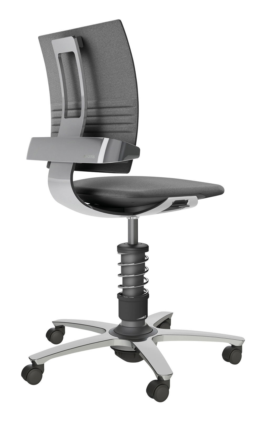 Moderner Drehstuhl mit ergonomischem Design, seitliche Ansicht