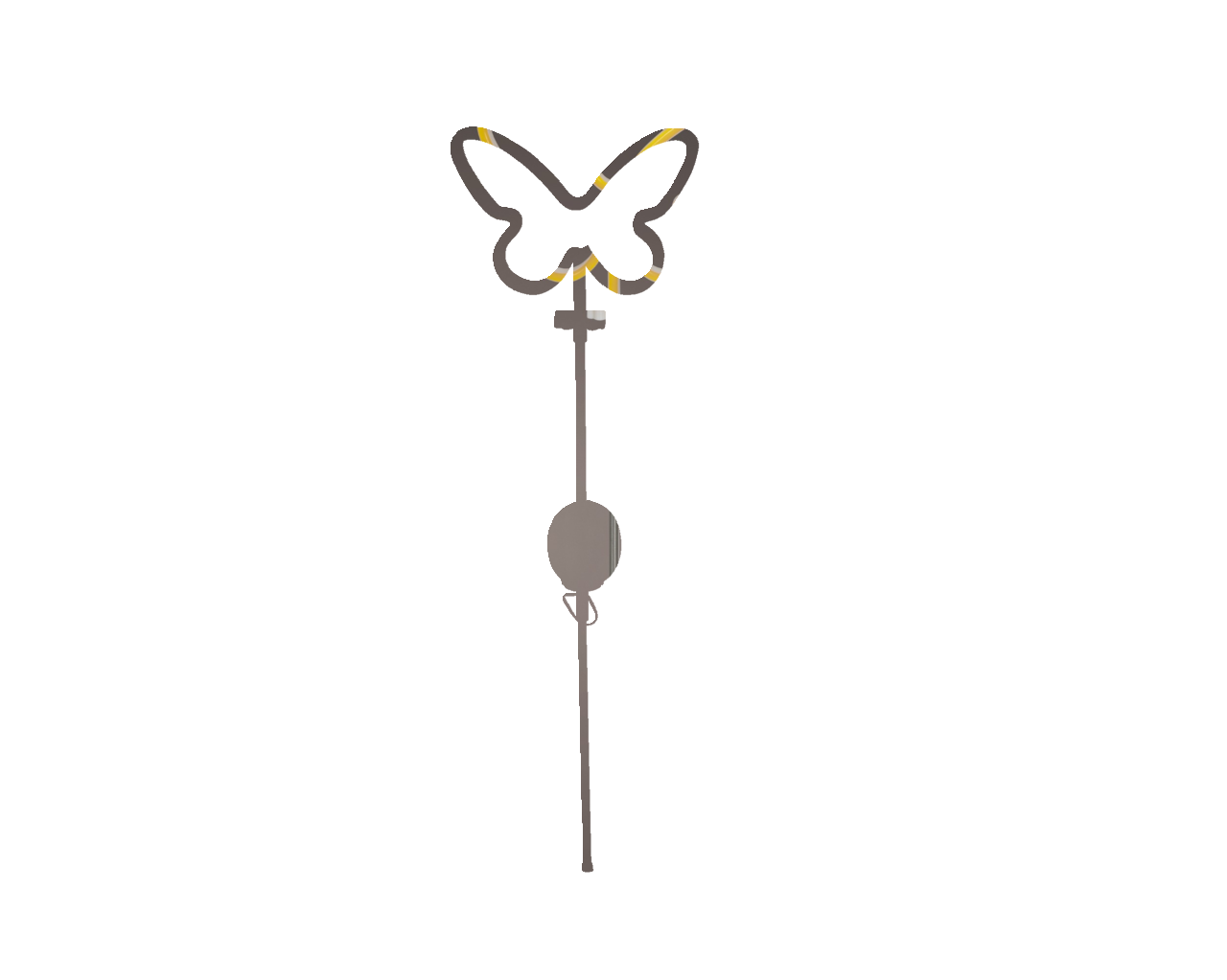 Solar Stabbeleuchtung in Schmetterlingsform, seitliche Ansicht