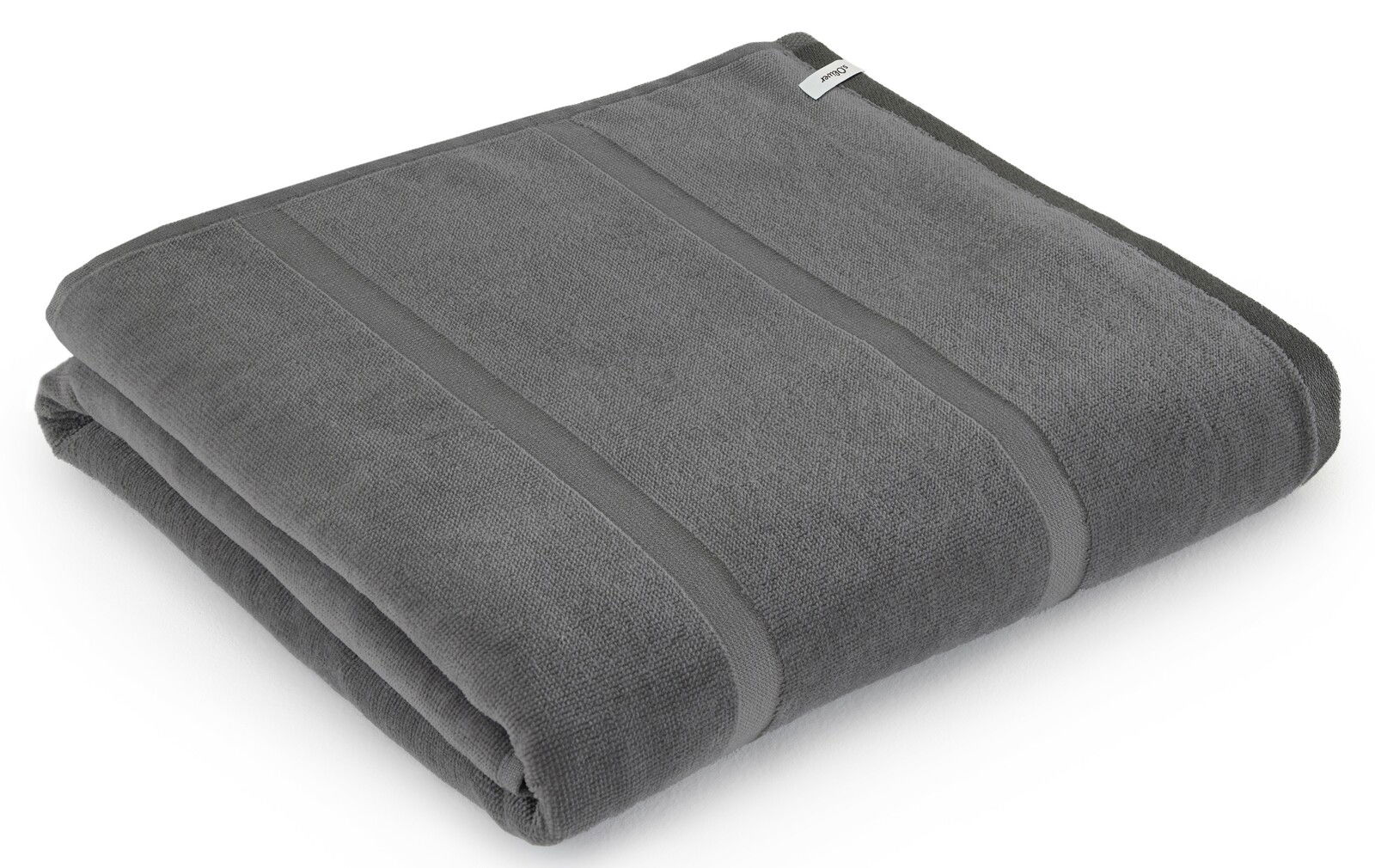 s.Oliver Strandtuch Graues, gefaltetes Strandtuch in der Größe 90x180cm, seitliche Perspektive