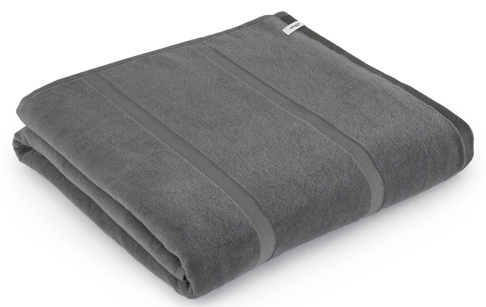 s.Oliver Strandtuch Graues, gefaltetes Strandtuch in der Größe 90x180cm, seitliche Perspektive