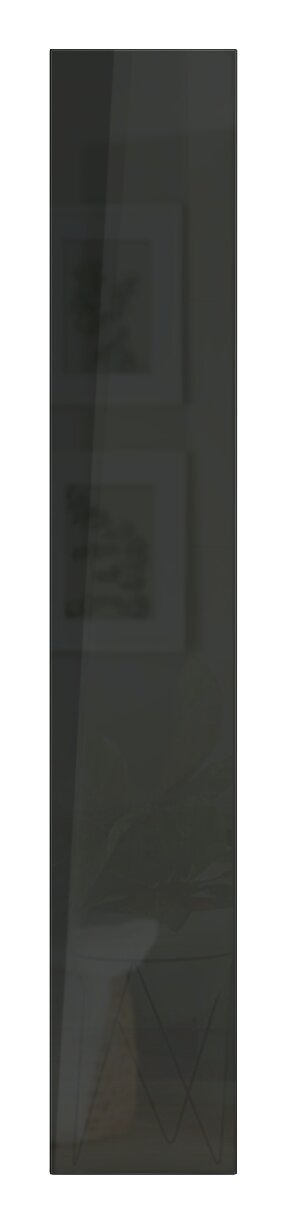 Hochglanz anthrazitfarbene Tür in Frontalansicht, Maße 234x45 cm