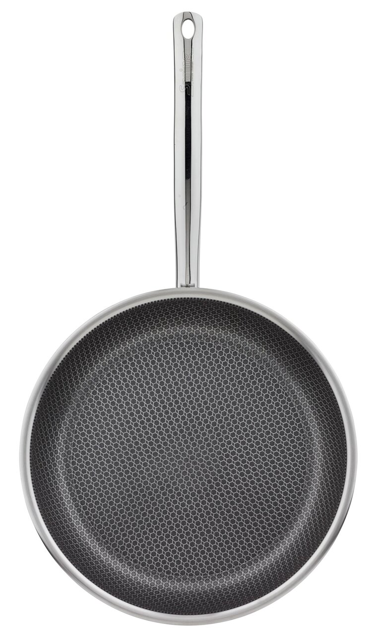 Bratpfanne CUT RESIST PURE 20 aus der Vogelperspektive mit Wabenstruktur auf der Bratfläche