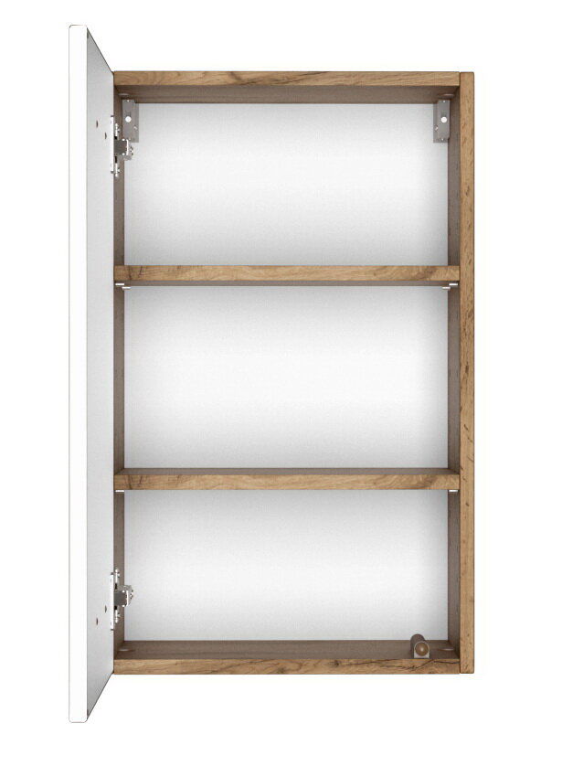 XORA Hängeschrank LUCCA Hängeschrank mit geöffneter Tür, zwei Regalböden, Holzrahmen, Frontansicht